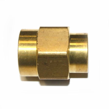 Brass Female Coupling Adapter 3/8 Inch X 1/2 Inch NPT Female, PK 25